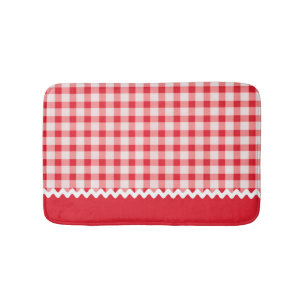 Tapis de bain rouge de guingan