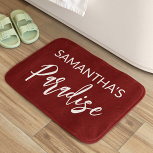Tapis de bain rouge foncé personnalisé