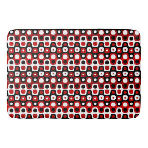 Tapis De Bain rouge noir et blanc géométrique
