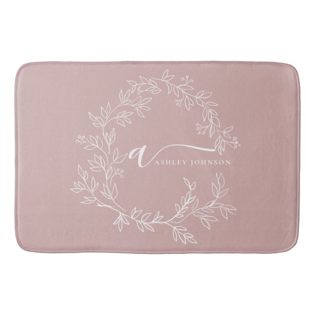 Tapis De Bain Rouge Poussiéreux Rose Moderne Écriture Féminine M (Devant)