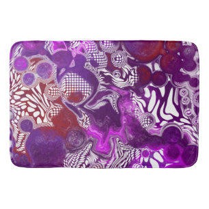 Tapis De Bain Rouge violet Abstrait Fluid Art Marbre