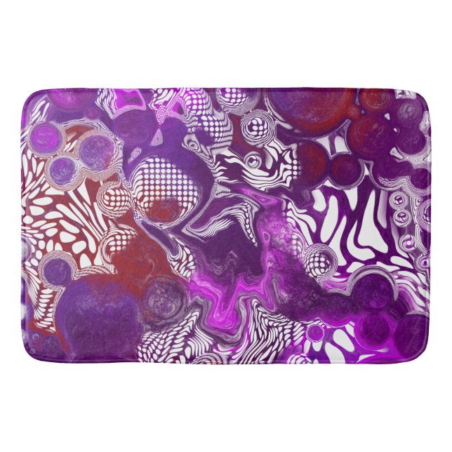 Tapis De Bain Rouge violet Abstrait Fluid Art Marbre (Devant)