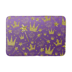 Tapis De Bain Royal Purple & Gold Parties scintillant Girls Prin