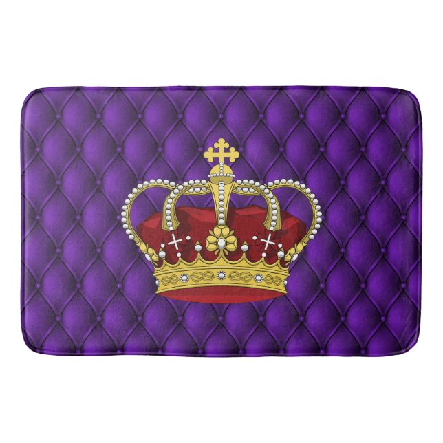 Tapis De Bain Royal Queen's Crown & Faux Purple Pintucks (Devant)