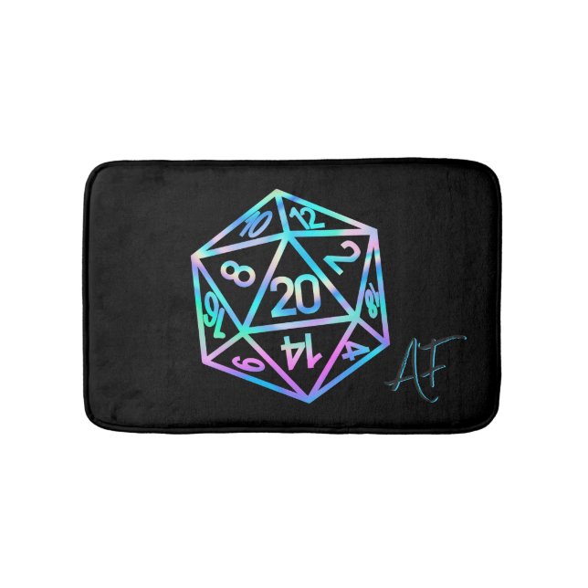 Tapis De Bain RPG Crit AF | Holo Retro PnP Tabletop Dice Gamer (Devant)