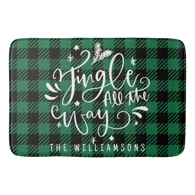 Tapis De Bain Russe Buffalo de Noël Plaid Nom de famille (Devant)