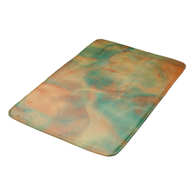 Tapis De Bain Rust et marbre vert de mer abstrait (Angle)