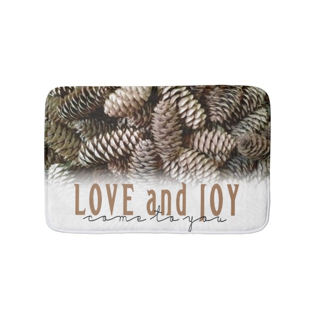 Tapis De Bain Rustic Holiday Love and Joy Pine Cone (Devant)