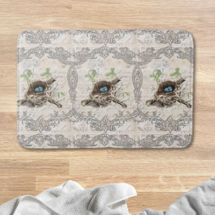 Tapis De Bain rustique chic pays botanique nid