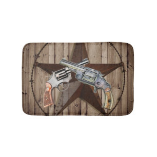 Tapis De Bain rustique texas étoile cowboy pistolets pays de l'o