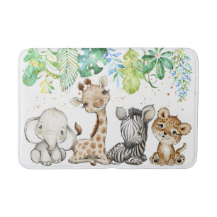 Tapis De Bain Safari Bébé Animaux Enfants