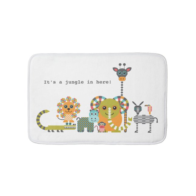 Tapis De Bain Safari de la jungle moderne pour enfants Animaux B (Devant)