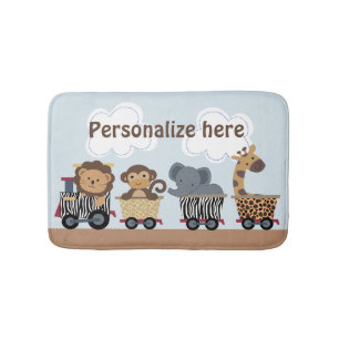 Tapis De Bain Safari Jungle Train animal enfant