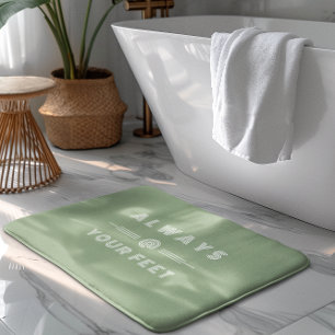 Tapis De Bain Sage vert et blanc Toujours à vos pieds