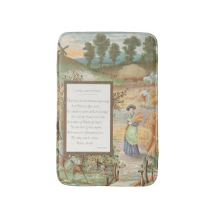 Tapis De Bain Saint-Valentin Rétro Vintage, Paysage de Campagne