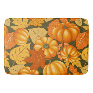 Tapis De Bain Saison d'automne Halloween Citrouille Motif
