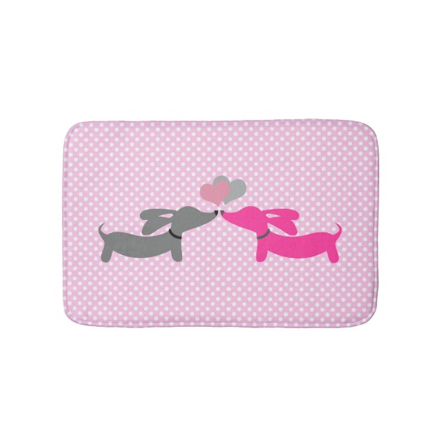 Tapis De Bain Salle de bain à thème rose baiser (Devant)