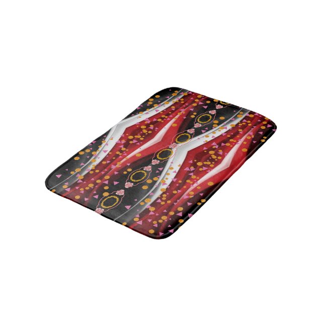 Tapis De Bain Salle de bain Abstraite Red White Black Shower Mat (Angle)
