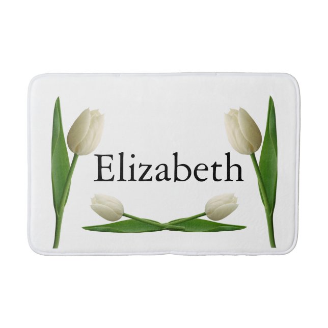 Tapis De Bain Salle de bain Tulip blanche Mat (Devant)