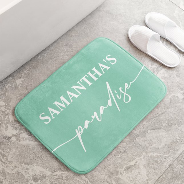 Tapis De Bain Salle de bain verte à la menthe (Créateur téléchargé)