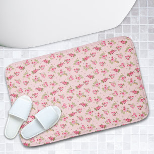 Tapis De Bain Salle de bain Vintage Florale moderne Rose Salle d