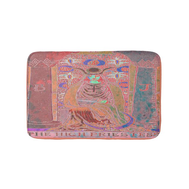 Tapis De Bain Salle de bains avec la carte Tarot de la haute prê (Devant)