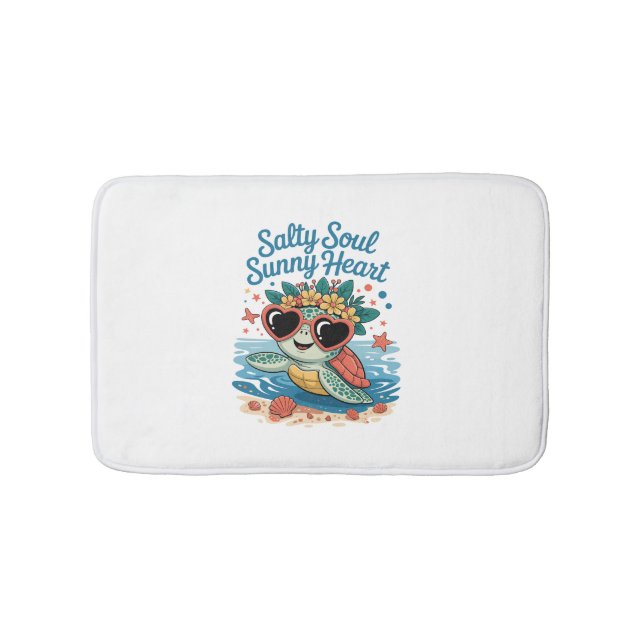 Tapis De Bain Salty Soul Sunny Heart Turtle Été (Devant)