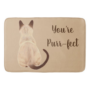 Tapis De Bain Sasha Siamese Amoureux des chats Back View Vous êt