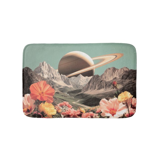 Tapis De Bain Saturne surréaliste au-dessus de la vallée de la m (Devant)