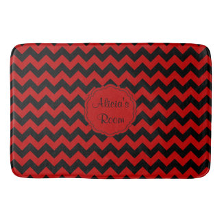 Tapis De Bain SC Chevron Bath Mat-Rouge-Noir