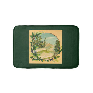 Tapis De Bain Scène de montagne rustique