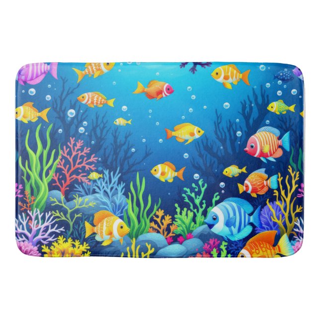 Tapis De Bain Scène sous-marine colorée (Devant)