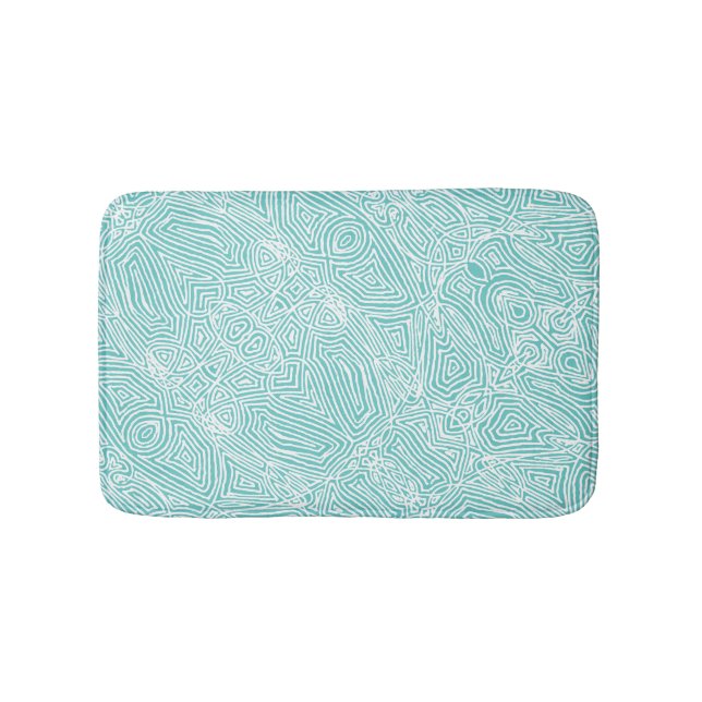 Tapis De Bain Scribbleempreintes Turquoise (Devant)