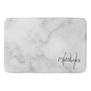 Tapis De Bain Script moderne Monogramme personnalisé et nom de f