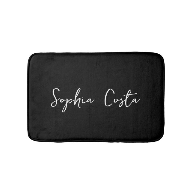 Tapis De Bain Script tendance moderne signature personnalisée No (Devant)