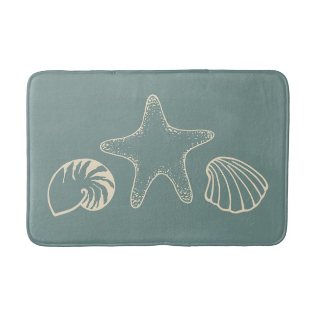 Tapis De Bain Sea Green Coques Salle de bain Rug Bain Mat (Devant)