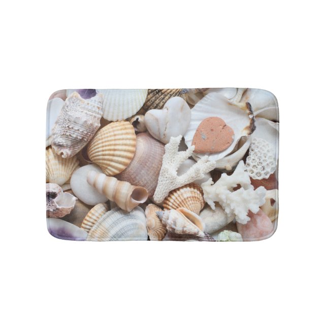 Tapis De Bain Sea Shells Stones Coral Arrière - plan (Devant)