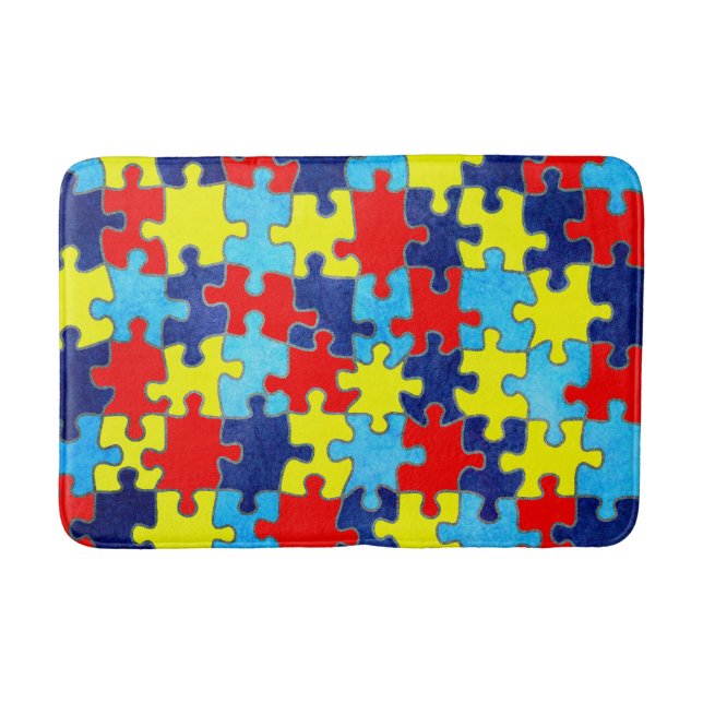 Tapis De Bain Sensibilisation sur l'autisme-Puzzle par Shirley T (Devant)