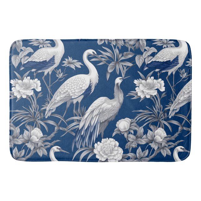 Tapis De Bain Série Chinoserie bleu et blanc Design 7 (Devant)