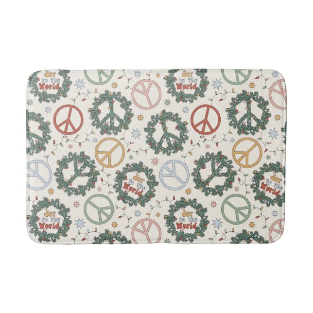 Tapis De Bain Serments de paix et joie pour le Motif mondial (Devant)