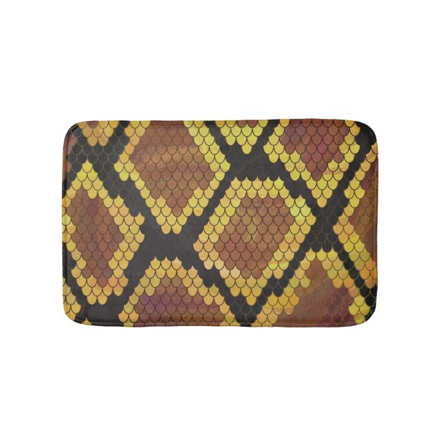 Tapis De Bain Serpent Brown et impression or (Devant)