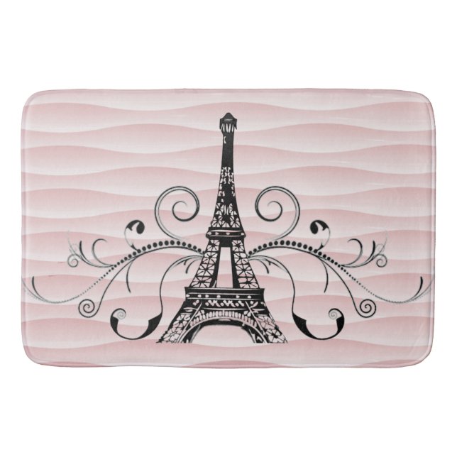 Tapis De Bain Serviette Eiffel rose Parfum (Devant)