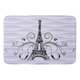 Tapis De Bain Serviette Eiffel violet Parfum de bain