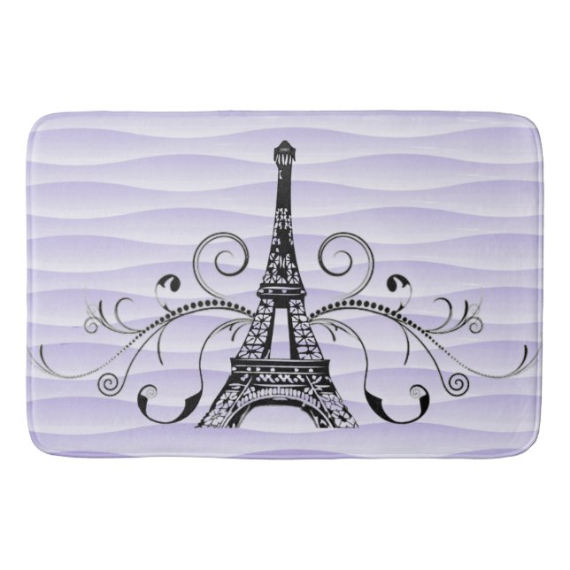 Tapis De Bain Serviette Eiffel violet Parfum de bain (Devant)