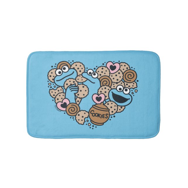 Tapis De Bain Sésame Sésame | Coeur de gribouillis de caniche Mo (Devant)