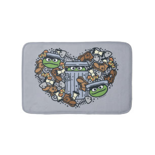 Tapis De Bain Sésame Sésame   Oscar the Grouch Doodle Heart