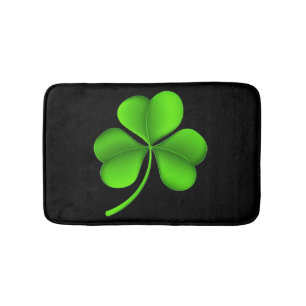 Tapis De Bain Shamrock vert sur noir bmcn
