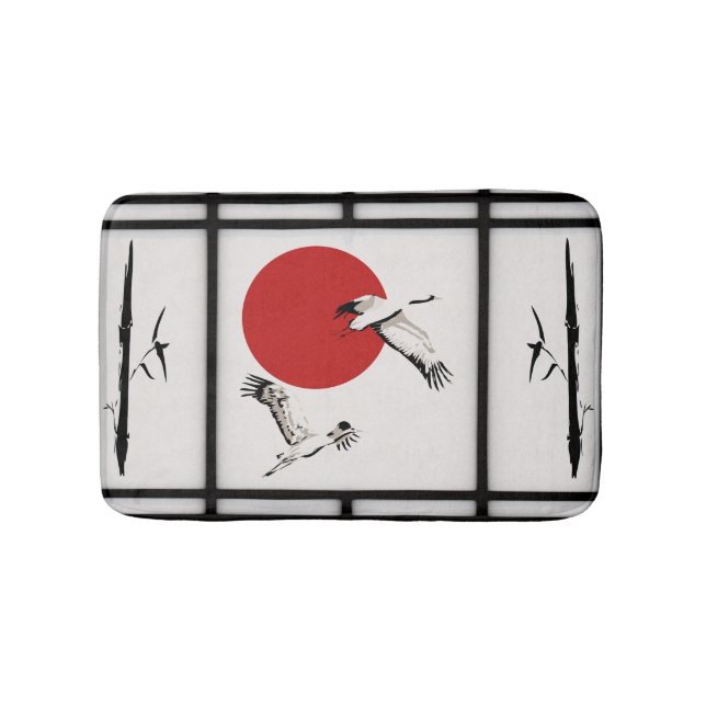 Tapis De Bain Shoji - Bambou et grue (Devant)