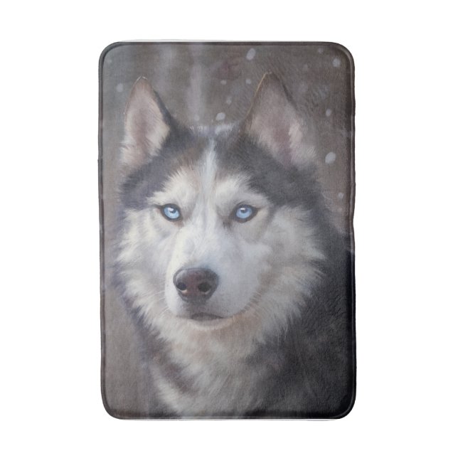 Tapis De Bain Sibérien Husky (Devant (Vertical))