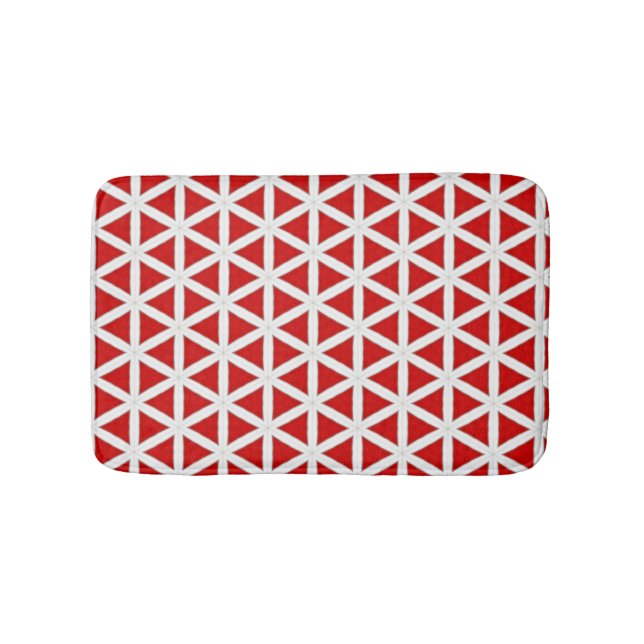 Tapis De Bain Signal Flux – Red & White Modern Design (Devant)